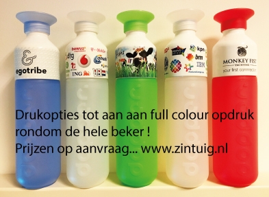 Floreren woestenij tempo De Dopper waterfles bedrukken bij Zintuig.nl