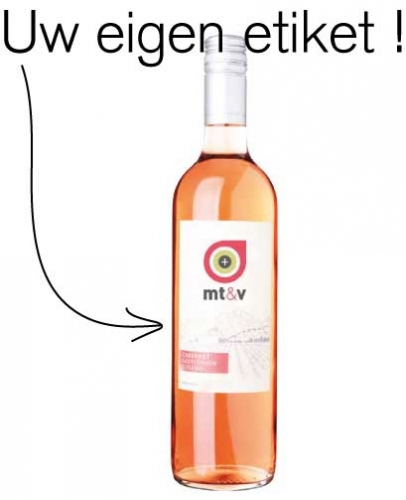 eindpunt Landgoed droefheid Rose wijn met eigen etiket bedrukt vanaf 6 flessen