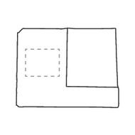 op voorzijde links (max 50 x 40 mm)
