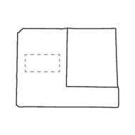 op voorzijde links (max 50 x 25 mm)