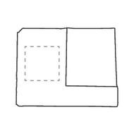 op voorzijde links (max 50 x 50 mm)